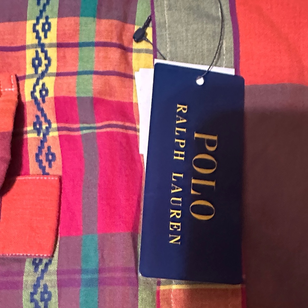 POLO RALPH LAUREN 

MADRAS LONG SLEEVE 
Colorful Plaid Button-Up Shirt - Picture 3 of 17